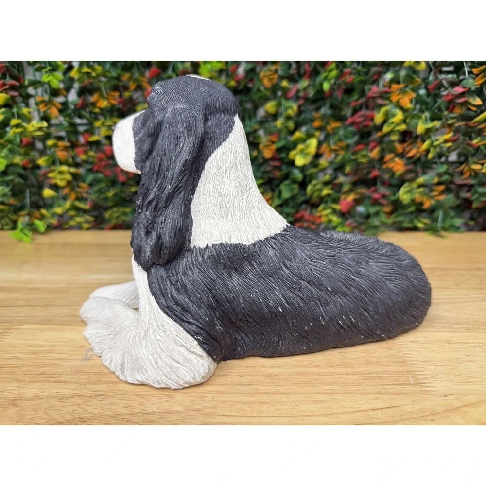 SANDICAST LARGE SPINGER SPANIEL SCULPTURE FIGURINE BLACK & WHITE SANDRA BRUE '87